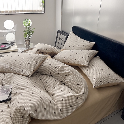 91家纺网 家纺一手货源 找家纺 （总）DoDo 兜兜 2024年新款全棉纯棉简约条格四件套可定制定做