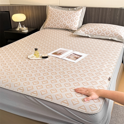 三味舒屋 2025新款轻奢主义抗菌防螨凉感提花冰丝养生席床笠款 朗阁