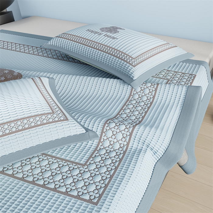 91家纺网 家纺一手货源 找家纺 伊被源 2024新款冰豆豆凉感PE软凉席--南极熊 南极熊-兰