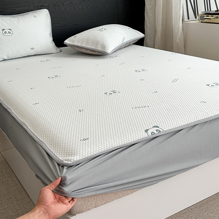 91家纺网 家纺一手货源 找家纺 （总）2024 新款A类立体提花冰豆豆凉感抗菌凉席床笠款