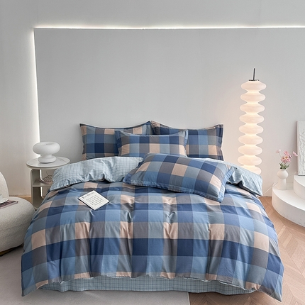 91家纺网 家纺一手货源 找家纺 凌云家纺 2025新款A类13372全棉床单款四件套学生宿舍三件套 平步青云