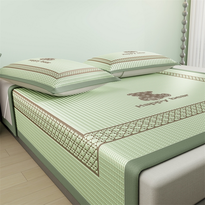 91家纺网 家纺一手货源 找家纺 伊被源 2024新款冰豆豆凉感PE软凉席--南极熊 南极熊-绿