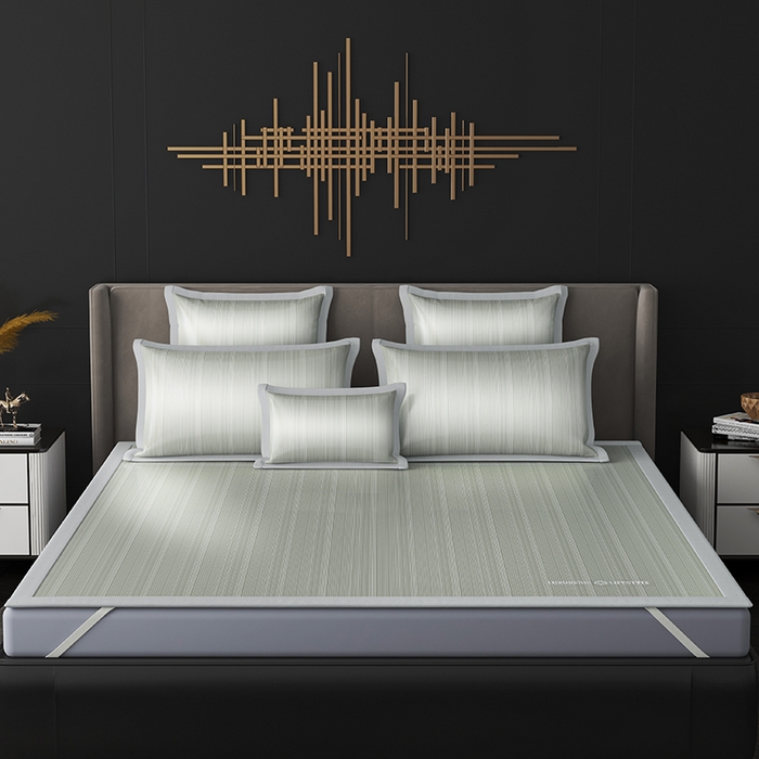 91家纺网 家纺一手货源 找家纺 伊被源 2024新款亲肤舒适品味生活凉感席 肌理灰