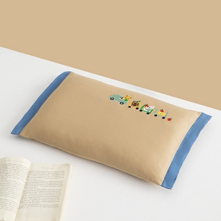 91家纺网 家纺一手货源 找家纺 （总）仁宇枕业 2024年新款枕芯 60支长绒棉儿童荞麦枕小火车系列