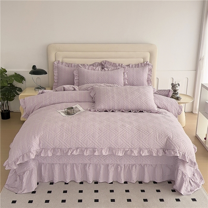 91家纺网 家纺一手货源 找家纺 （总）十个点 2024新款软糯舒适水洗泡泡棉夹棉床盖款单品及套件