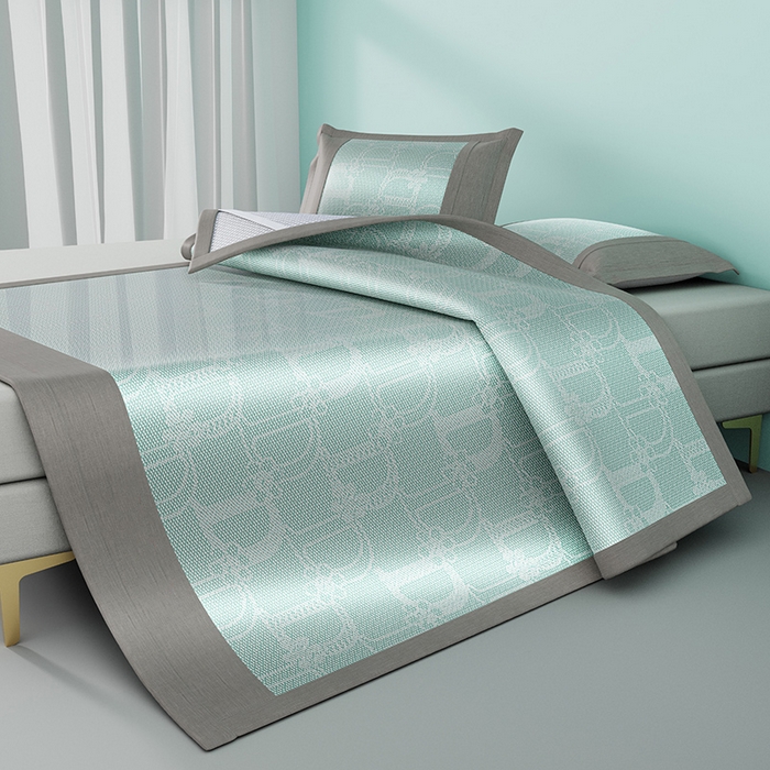 91家纺网 家纺一手货源 找家纺 伊被源 2024新款抗菌水洗绣花冰丝席--迪斯尼 迪斯尼-冰清绿