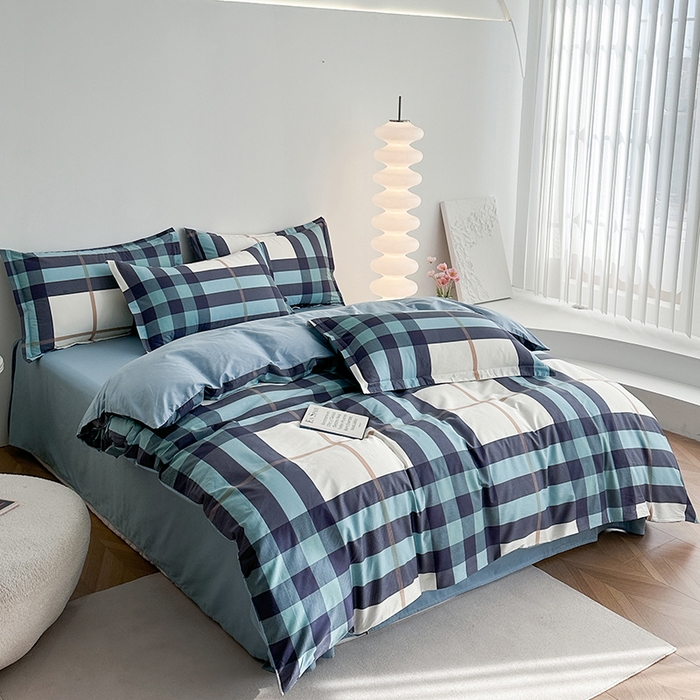 91家纺网 家纺一手货源 找家纺 凌云家纺 2025新款A类13372全棉床单款四件套学生宿舍三件套 格调生活