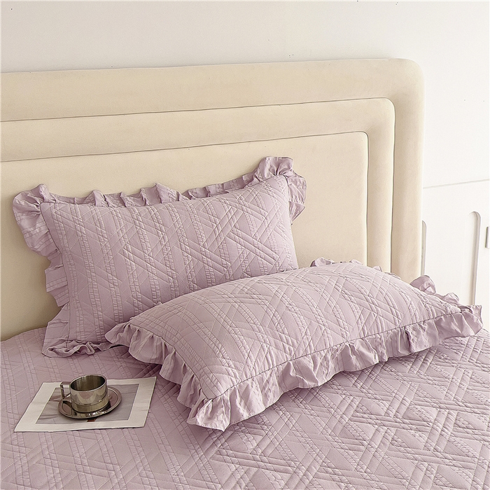 91家纺网 家纺一手货源 找家纺 十个点 2024新款软糯舒适水洗泡泡棉夹棉床盖款单品及套件 豆沙