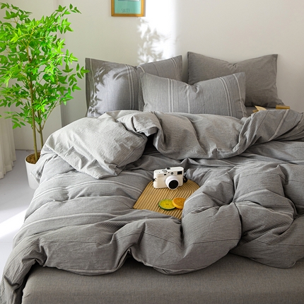 91家纺网 家纺一手货源 找家纺 （总）木兰花 2024新款全棉色织提花水洗棉四件套