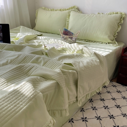 91家纺网 家纺一手货源 找家纺 （总）六巷胡同2024新款INS韩国博主同款绗缝夏被四件套