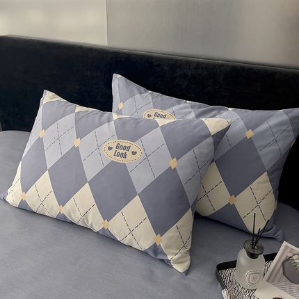 91家纺网 家纺一手货源 找家纺 （总）DoDo 兜兜 2024新款全棉纯棉简约条格单枕套可定制定做