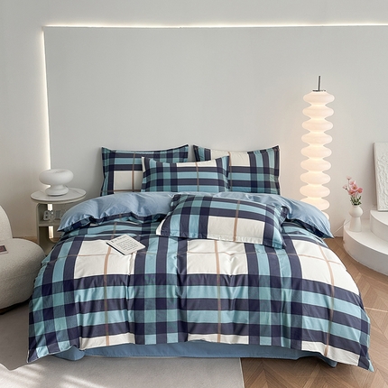 91家纺网 家纺一手货源 找家纺 凌云家纺 2025新款A类13372全棉床单款四件套学生宿舍三件套 格调生活