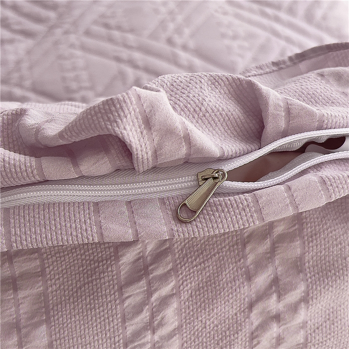 91家纺网 家纺一手货源 找家纺 十个点 2024新款亲肤水洗泡泡棉夹棉绗缝床裙款单品及套件 豆沙