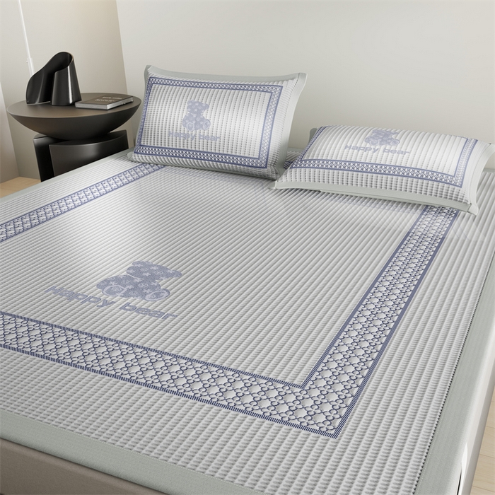 91家纺网 家纺一手货源 找家纺 伊被源 2024新款冰豆豆凉感PE软凉席--南极熊 南极熊-灰