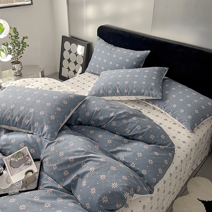 91家纺网 家纺一手货源 找家纺 （总）DoDo 兜兜 2024年新款全棉纯棉简约条格四件套可定制定做