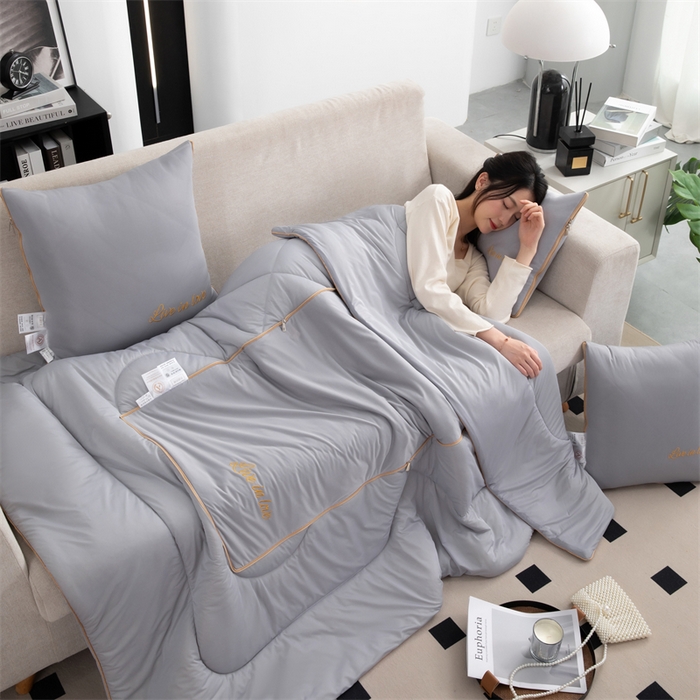 91家纺网 家纺一手货源 找家纺 （总）照世 2024新款凉感丝轻奢抱枕被