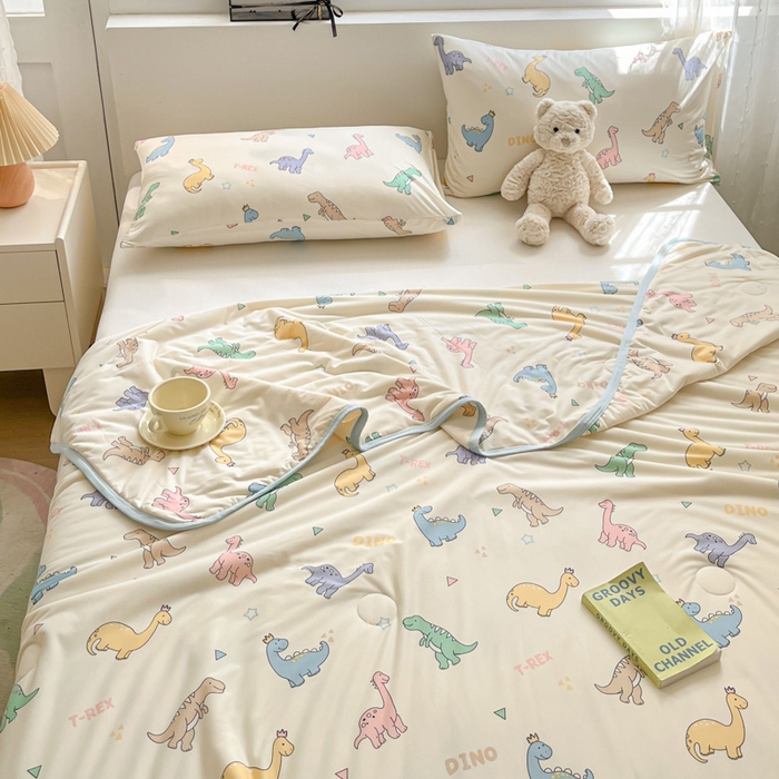 91家纺网 家纺一手货源 找家纺 葡萄家 2024新款A类母婴级大豆纤维牛奶丝针织棉夏凉被 马卡龙