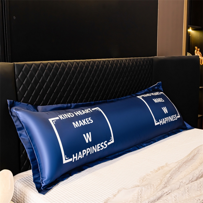 91家纺网 家纺一手货源 找家纺 梦舒羽2025新款可水洗冰丝双人枕套凉爽枕头套枕芯套 开心一刻