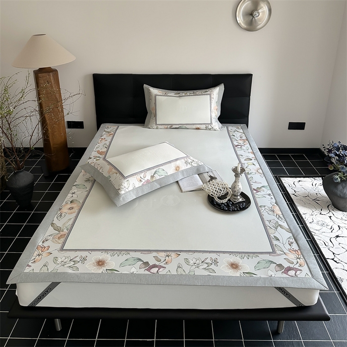 91家纺网 家纺一手货源 找家纺 三味舒屋 2026新款凉感抗菌防螨印花冰丝养生席手绘系列【花卉】床席款 晚芙