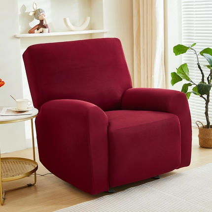 飞翔家纺 2024新款纯色牛奶色芝华士沙发套 酒红色