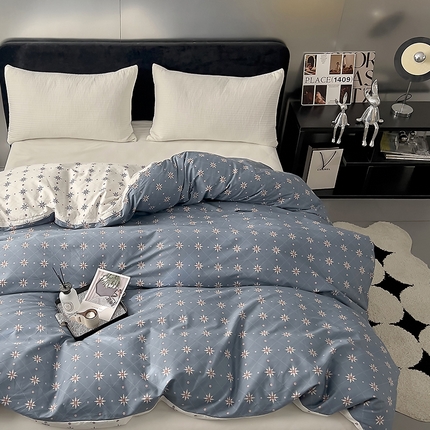 91家纺网 家纺一手货源 找家纺 （总）DoDo 兜兜 2024年新款全棉纯棉简约条格单被套可定制定做