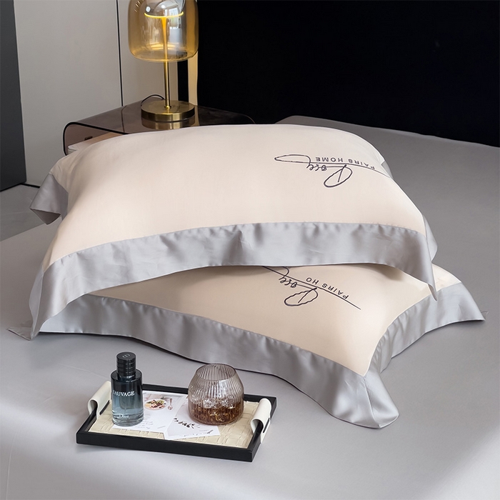 91家纺网 家纺一手货源 找家纺 瑞驰家纺 2024新款60兰精天丝四件套-罗莎琳 浅杏色