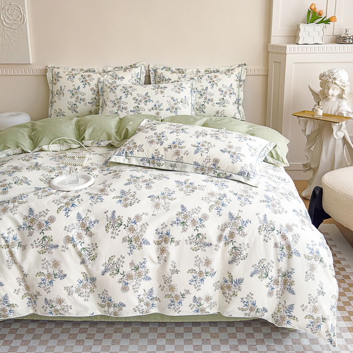 91家纺网 家纺一手货源 找家纺 丽卡家纺  家居馆 2024新款全棉四件套纯棉四件套碎花四件套 云中忆