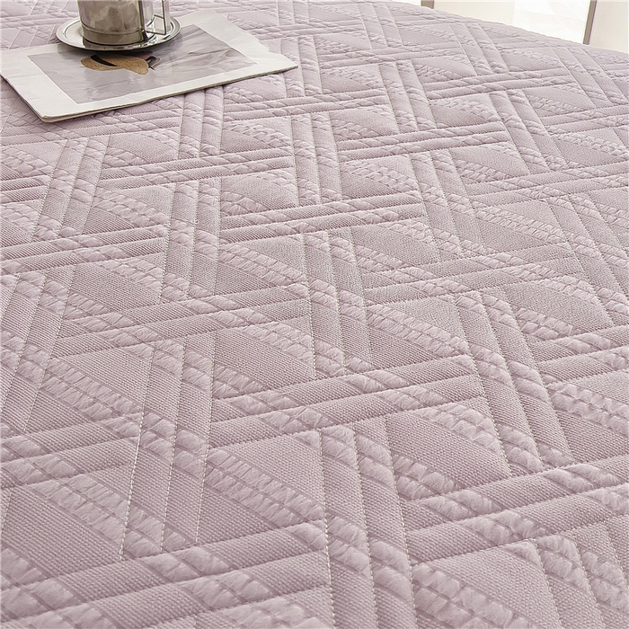 91家纺网 家纺一手货源 找家纺 十个点 2024新款亲肤水洗泡泡棉夹棉绗缝床裙款单品及套件 豆沙