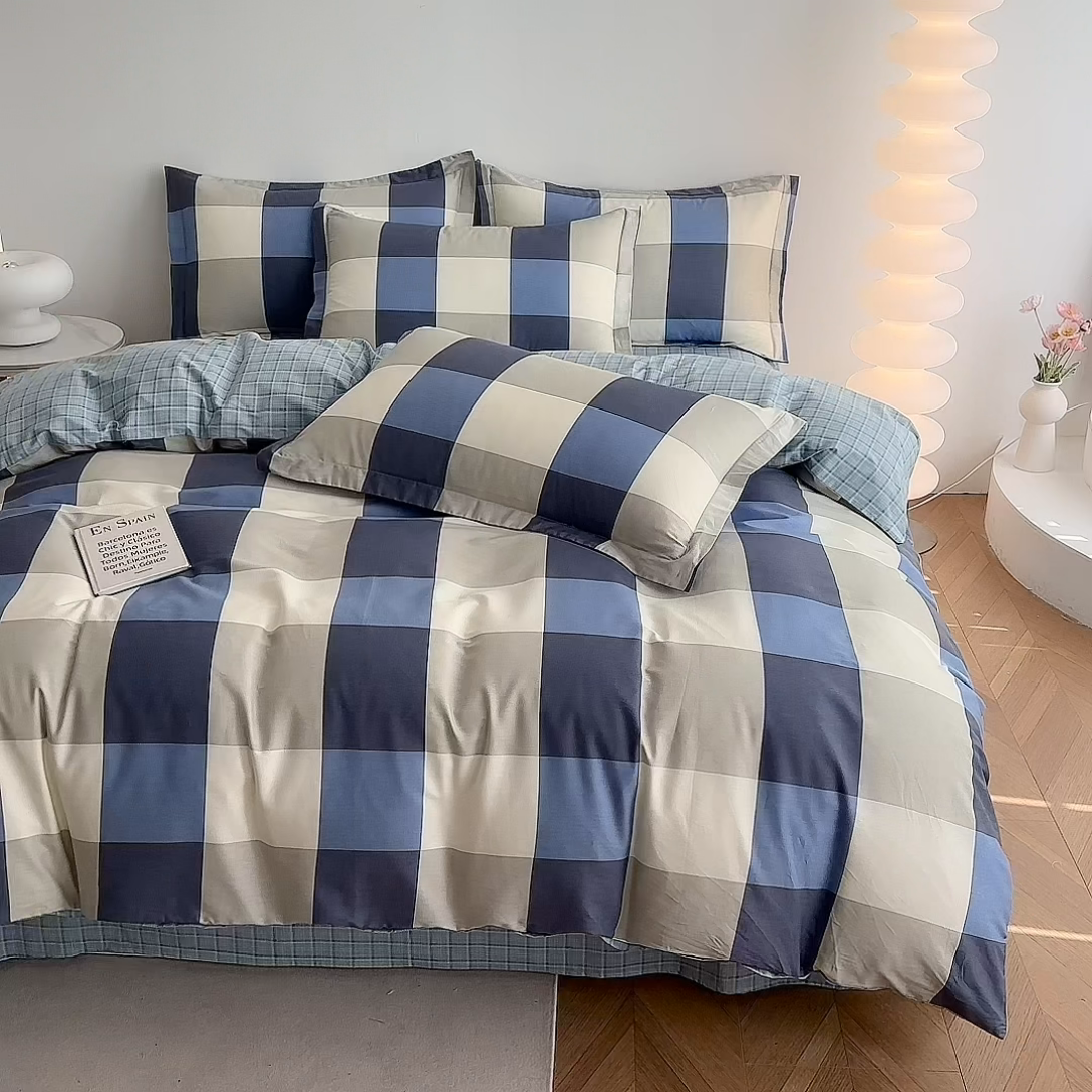 91家纺网 家纺一手货源 找家纺 凌云家纺 2025新款A类13372全棉床单款四件套学生宿舍三件套 格调生活