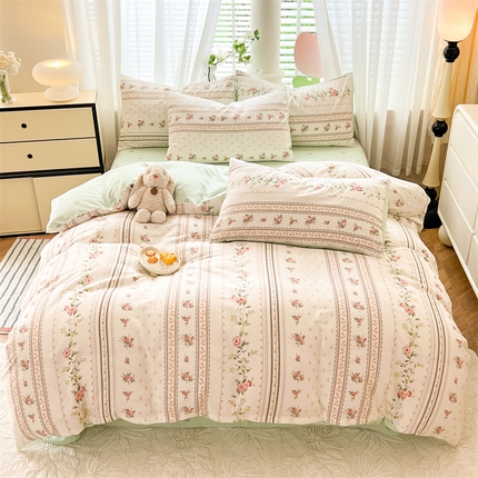 91家纺网 家纺一手货源 找家纺 多品家纺 2024年直播爆款12868全棉四件套 夏日之恋