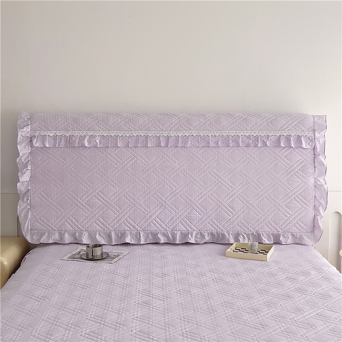 91家纺网 家纺一手货源 找家纺 2024新款亲肤水洗泡泡棉夹棉绗缝床裙款单品及套件 媚紫