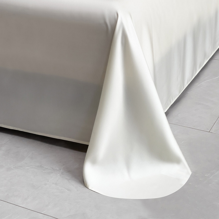 91家纺网 家纺一手货源 找家纺 瑞驰家纺 2024新款60兰精天丝四件套-罗莎琳 奶昔白