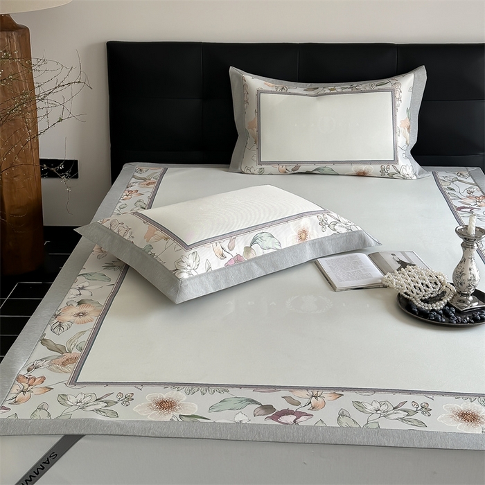 91家纺网 家纺一手货源 找家纺 三味舒屋 2026新款凉感抗菌防螨印花冰丝养生席手绘系列【花卉】床席款 晚芙