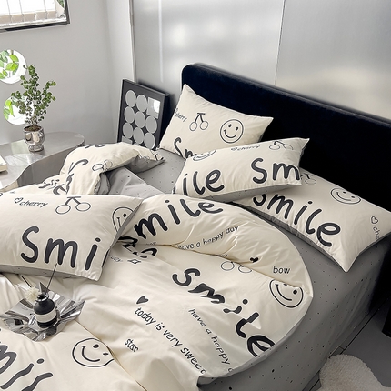 91家纺网 家纺一手货源 找家纺 （总）DoDo 兜兜 2024年新款全棉纯棉简约条格四件套可定制定做