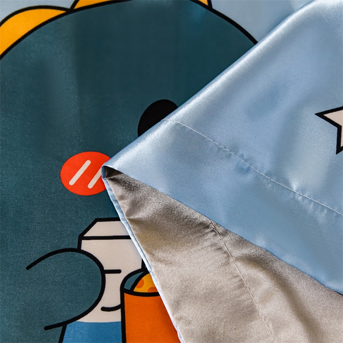 91家纺网 家纺一手货源 找家纺 梦舒羽2025新款可水洗冰丝双人枕套凉爽枕头套枕芯套 小恐龙