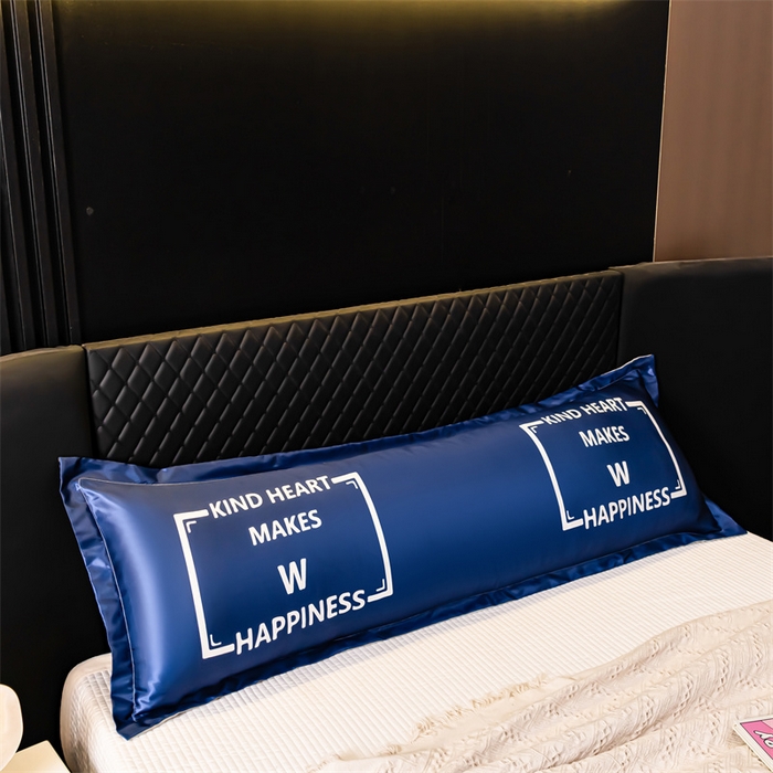 91家纺网 家纺一手货源 找家纺 梦舒羽2025新款可水洗冰丝双人枕套凉爽枕头套枕芯套 开心一刻