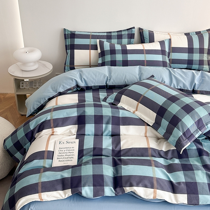 91家纺网 家纺一手货源 找家纺 凌云家纺 2025新款A类13372全棉床单款四件套学生宿舍三件套 格调生活