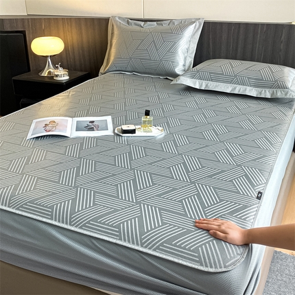 三味舒屋 2025新款轻奢主义抗菌防螨凉感提花冰丝养生席床笠款 伊万