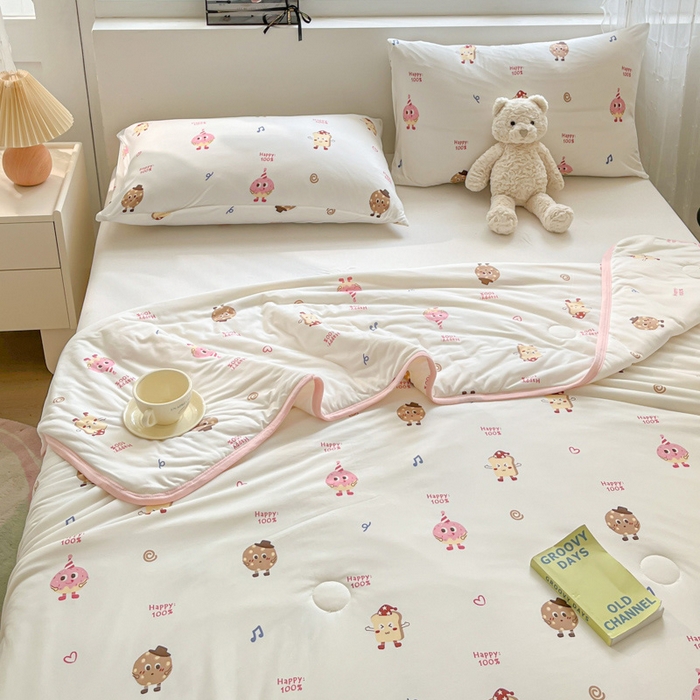 91家纺网 家纺一手货源 找家纺 葡萄家 2024新款A类母婴级大豆纤维牛奶丝针织棉夏凉被 甜甜圈