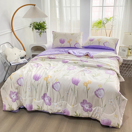 91家纺网 家纺一手货源 找家纺 ME/ERA HOME寐时代 2024新款泡泡棉印花夏被四件套 秋水伊人