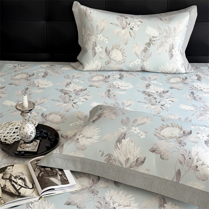 91家纺网 家纺一手货源 找家纺 三味舒屋 2026新款凉感抗菌防螨印花冰丝养生席手绘系列【花卉】床席款 兰亭