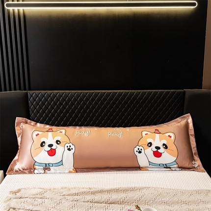 梦舒羽2025新款可水洗冰丝双人枕套凉爽枕头套枕芯套 可爱汪