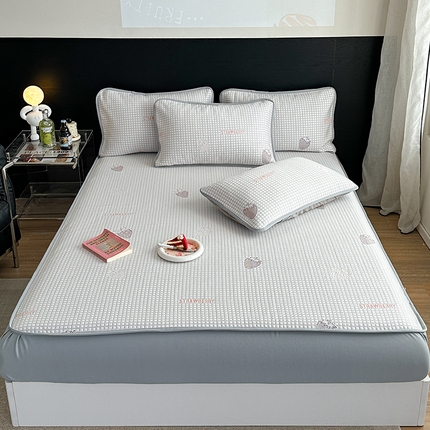 91家纺网 家纺一手货源 找家纺 （总）2024 新款A类立体提花冰豆豆凉感抗菌凉席床笠款