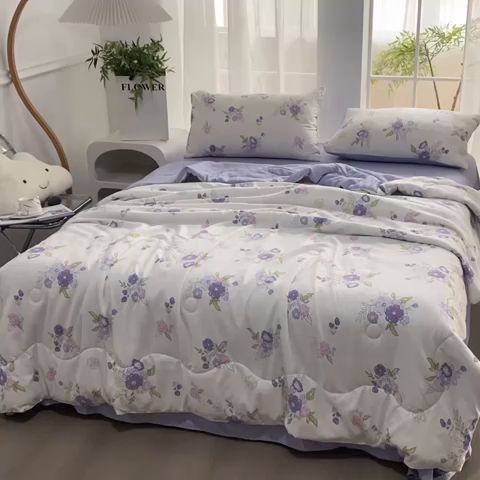 91家纺网 家纺一手货源 找家纺 ME/ERA HOME寐时代 2024新款泡泡棉印花夏被四件套 甜梦