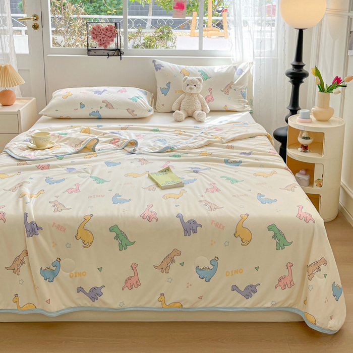 91家纺网 家纺一手货源 找家纺 葡萄家 2024新款A类母婴级大豆纤维牛奶丝针织棉夏凉被 马卡龙