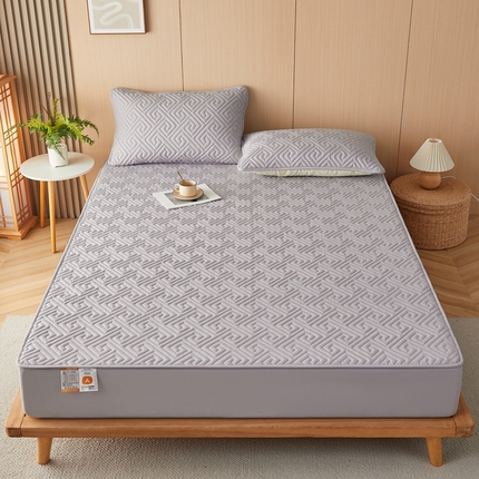 91家纺网 家纺一手货源 找家纺 （总）蕾诺家纺 2024新款纯色水洗纯棉夹棉防水床笠