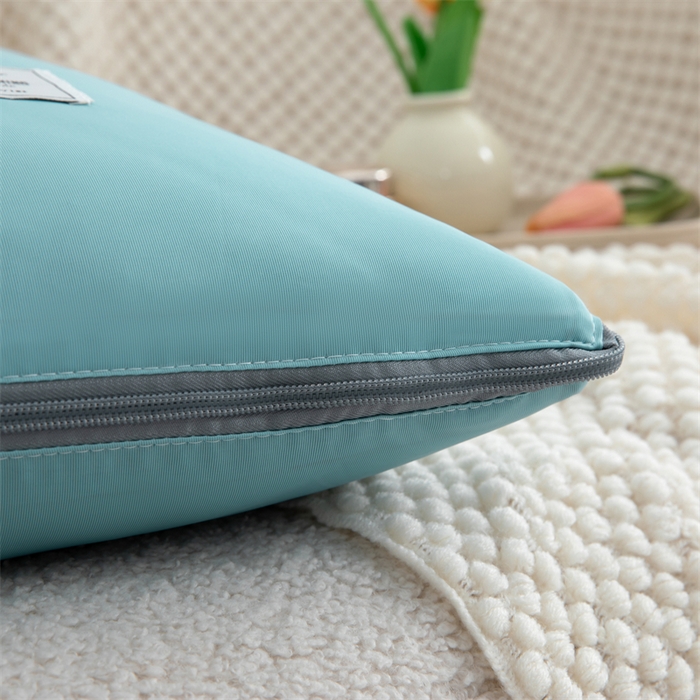 91家纺网 家纺一手货源 找家纺 照世 2024新款凉感丝贴布绣抱枕被 云水绿