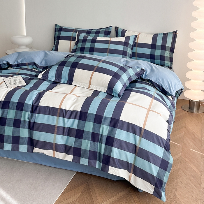 91家纺网 家纺一手货源 找家纺 凌云家纺 2025新款A类13372全棉床单款四件套学生宿舍三件套 格调生活