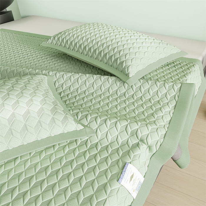 91家纺网 家纺一手货源 找家纺 伊被源 2024新款冰豆豆凉感PE软凉席--映象 映象-绿