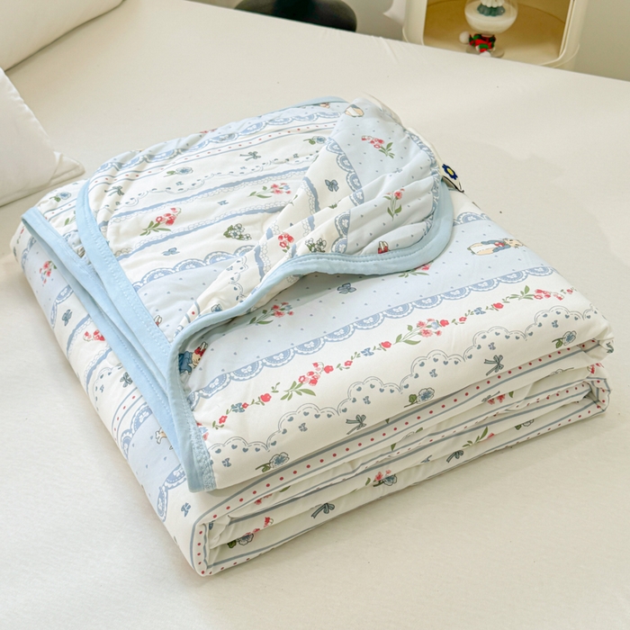 91家纺网 家纺一手货源 找家纺 葡萄家 2024新款A类母婴级大豆纤维牛奶丝针织棉夏凉被 奶昔小兔